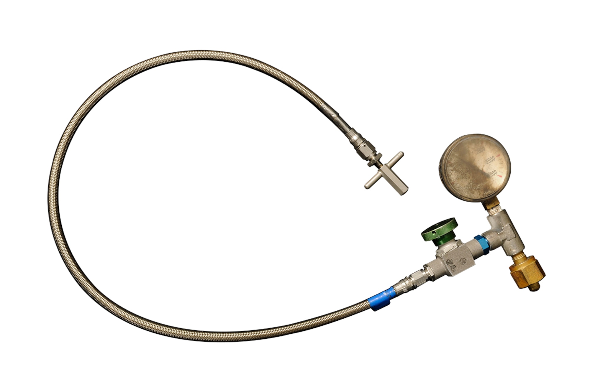 Valve similar to the valves attached to the oxygen tanks used by Staff Sgt. Luke to replenish the Cessna's oxygen system. (Courtesy photo)