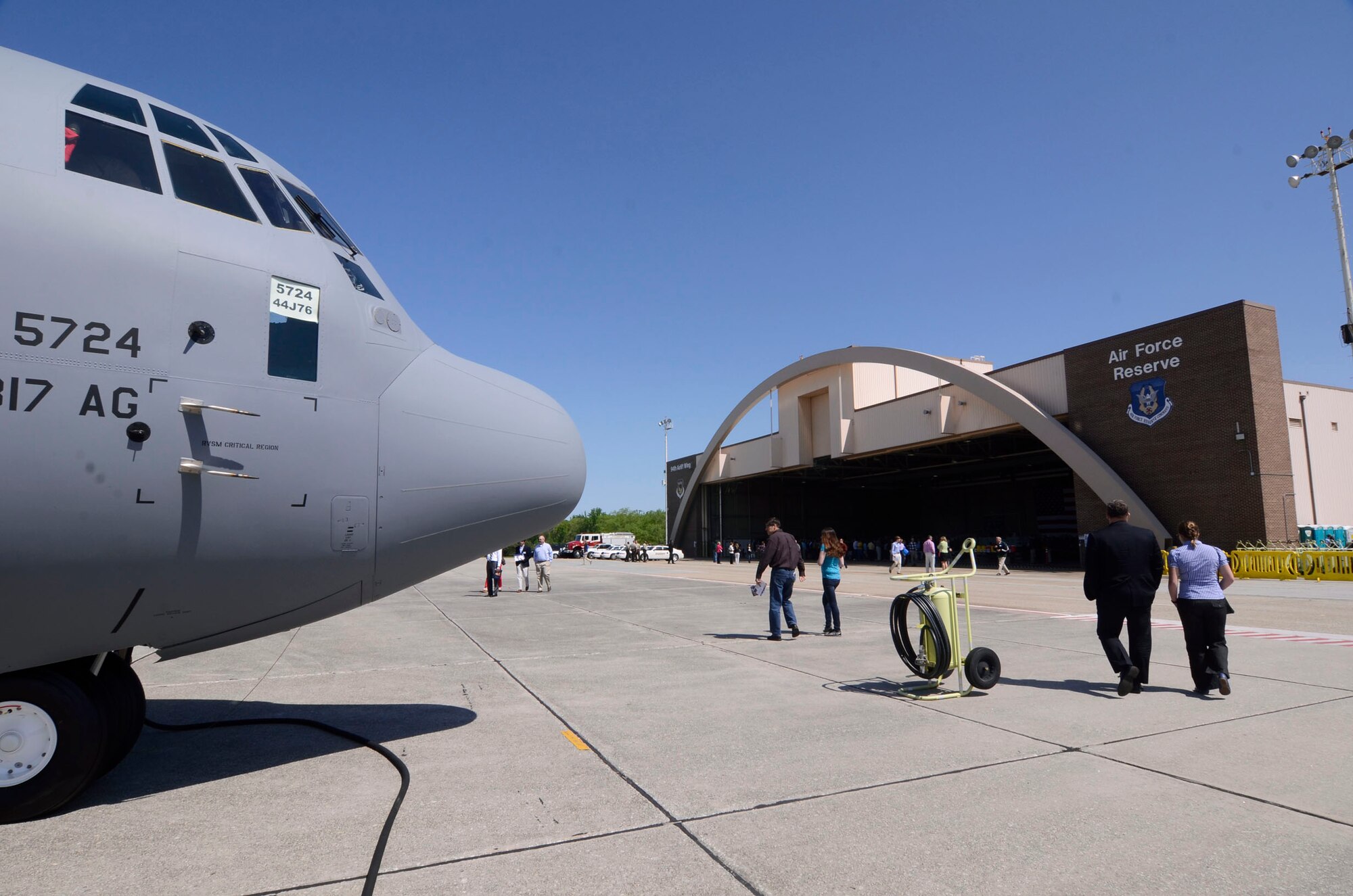 Students and parents walk around, view, and learn about various aircraft on display from Air Force Reserve crew members during the 2013 Georgia Congressional Delegation Academy Day held on Dobbins Air Reserve Base, Ga., April 20. (U.S. Air Force photo/Don Peek)