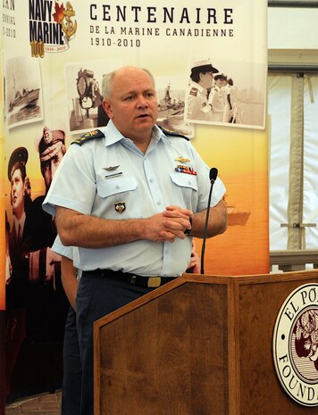 Lt. Gen. Charlie Bouchard, NORAD deputy commander, gives his opening remarks at the 2009 Canada Day events at the Penrose House Wednesday, July 1 in Colorado Springs, Colo. “Canada Day in Colorado Springs is a unique opportunity to remember the rich history that both Americans and Canadians have shared together since the founding of Canada,” said the general. “The Colorado Springs community has been very good to me, my family and the Canadian Forces at large.  This event gives us the chance to thank them for all they do for us.” On July 1, 1867, Canada was founded as a federation and this year Canadians celebrate Canada’s 142nd anniversary.  NORAD is the bi-national Canadian and American command responsible for the air defense of North America and maritime warning for Canada and the United States.