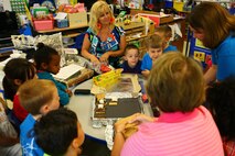Students of DeLalio Elementry School particpated in STEAM week by making solar ovens and making smores at DeLalio Elementary School aboard Marine Corps Air Station New River, April 18.