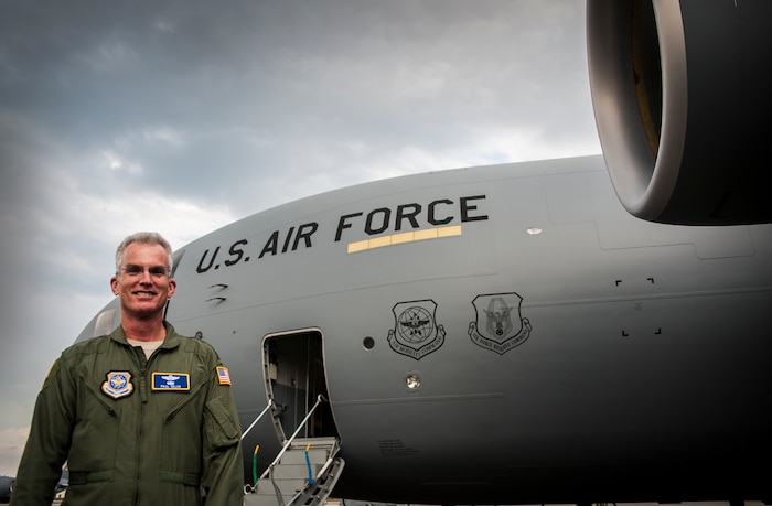 Gen. Paul Selva, Air Mobility Command commander, delivers a new C-17 Globemaster III April 25, 2013, at Joint Base Charleston – Air Base, S.C. Joint Base Charleston is scheduled to receive two additional C-17s this year, as Boeing completes work on the Air Force’s final Globemasters. The first C-17 to enter the Air Force’s inventory arrived at Charleston Air Force Base in June 1993. The C-17 is capable of rapid strategic delivery of troops and all types of cargo to main operating bases or directly to forward bases in the deployment area. (U.S. Air Force photo/ Senior Airman Dennis Sloan)