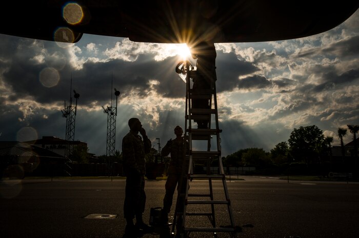 Crew Chiefs from the 437th Aircraft Maintenance Squadron perform the first recovery and maintenance checks on a new C-17 Globemaster III delivered April 25, 2013, to Joint Base Charleston – Air Base, S.C. The C-17 was delivered by Gen. Paul Selva, Air Mobility Command commander. Joint Base Charleston is scheduled to receive two additional C-17s this year, as Boeing completes work on the Air Force’s final Globemasters. The first C-17 to enter the Air Force’s inventory arrived at Charleston Air Force Base in June 1993.The C-17 is capable of rapid strategic delivery of troops and all types of cargo to main operating bases or directly to forward bases in the deployment area. (U.S. Air Force photo/ Senior Airman Dennis Sloan)