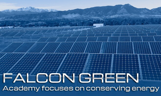 The Air Force Academy has reduced its annual energy bill by $2 million to $3 million through energy conservation projects like the 18-acre solar array on the south end of the base. Continuing energy conservation efforts will examine information technology equipment and installation of energy-efficient street lights. (U.S. Air Force photo/Mike Kaplan)