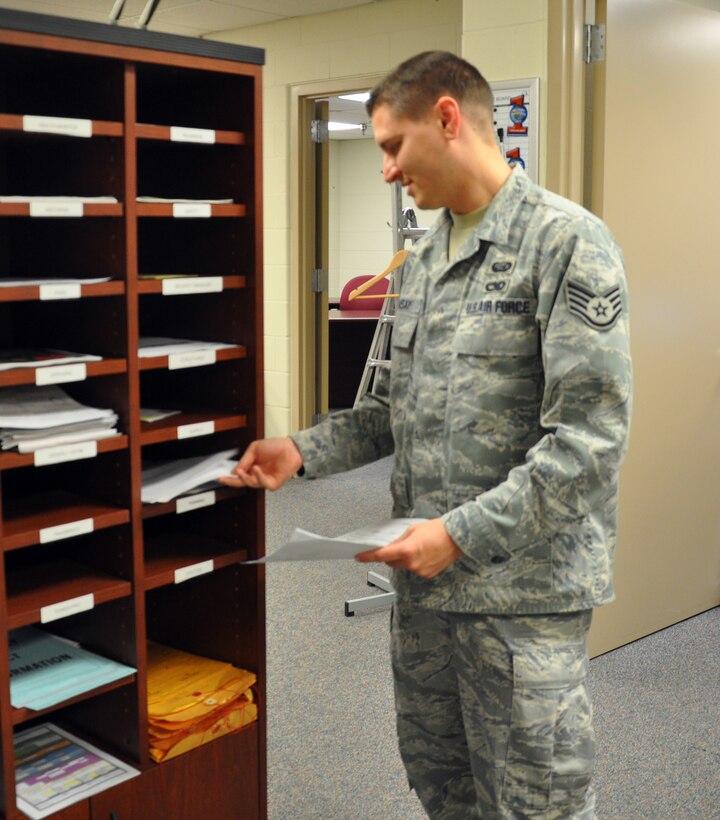 WRIGHT-PATTERSON AIR FORCE BASE, Ohio - Staff Sgt. Drew Ramsay, 445th Civil Engineer Squadron unit training manager, is the 445th Airlift Wing's May 2013 Spotlight Performer. (U.S. Air Force photo/Stacy Vaughn)