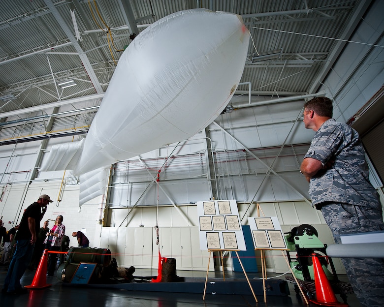 The “Skyhook” Fulton Surface to Air Recovery System, a device attached to the aircraft used to lift people off the ground, was among the artifacts and displays at the MC-130E Combat Talon I retirement ceremony at Duke Field, Fla., April 25. Aircrew, maintainers and many others turned out to remember and bid farewell to the Talon I on its official retirement from the Air Force.  The last five Talons, located at Duke Field, will be delivered to the “boneyard” at Davis-Monthan Air Force Base, N.M., by mid-May 2013.  (U.S. Air Force photo/Tech. Sgt. Samuel King Jr.)