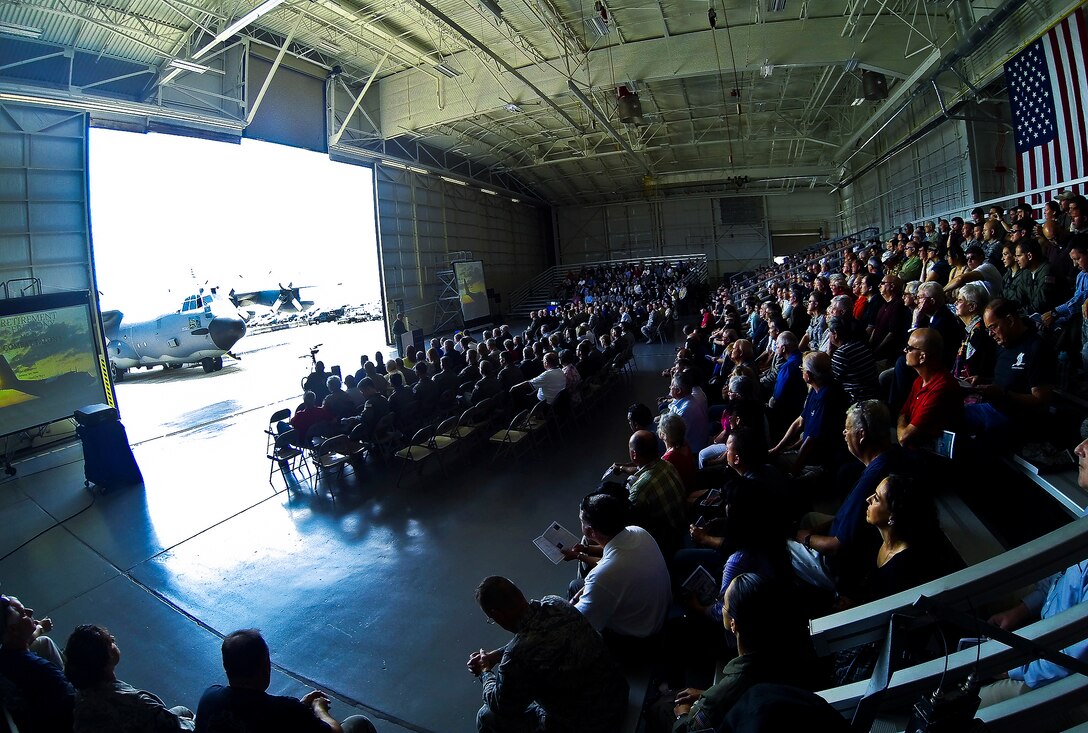 It was standing-room-only during the MC-130E Combat Talon I retirement ceremony at Duke Field Fla., April 25.  Aircrew, maintainers and many others turned out to remember and bid farewell to the Talon I on its official retirement from the Air Force.  The last five Talons, located at Duke Field, will be delivered to the “boneyard” at Davis-Monthan Air Force Base, N.M., by mid-May 2013.  (U.S. Air Force photo/Tech. Sgt. Samuel King Jr.)