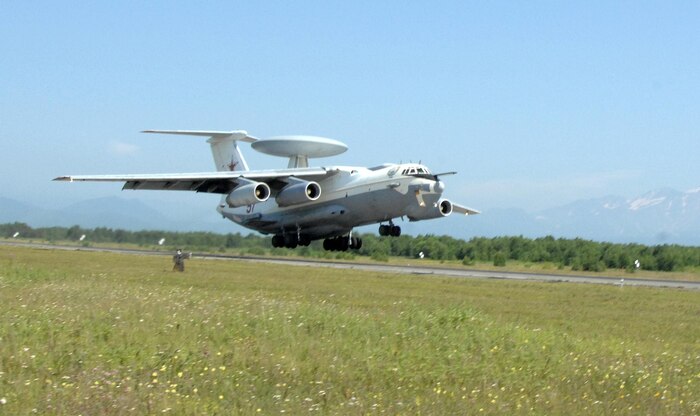 PETROPAVLOVSK-KAMCHATSKY,- Russia – A Russian Federation Air Force A-50 airborne warning and control aircraft takes off to participate in Exercise Vigilant Eagle Aug. 8. Fighters and warning and control aircraft from the U.S. and Russia participated in the second Vigilant Eagle joint anti-terrorism exercise. (U.S. Air Force photo by Tech. Sgt. Thomas J. Doscher)
