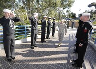 SAN DIEGO - A formation of Sailors, assigned to Commander, U.S. Third Fleet, render honors to Commander, NORAD and USNORTHCOM, Army Gen. Charles Jacoby, during a visit to Third Fleet headquarters in San Diego. Jacoby met with Commander, U.S. Third Fleet, Vice Adm. Gerald R. Beaman for a routine visit. U.S. Third Fleet leads naval forces in the eastern Pacific from the west coast of North America to the International Date Line. 

(U.S. Navy Photo by Mass Communications Specialist 2nd Class Torrey W. Lee) 

