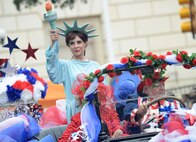 The 2013 Battle of Flowers Parde showcased a wide array of different floats and historical societies as part of the Fiesta celebration April 26, at the Alamo Plaza, San Antonio Texas. The Battle of Flowers parade is the largest and oldest Fiesta event in San Antonio.(U.S. Air Force photo by Benjamin Faske) (released)