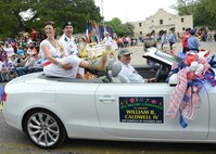 Lt.Gen. William B. Caldwell, served as the 2013 Military Commander of the Battle of Flowers Parade April 26, at the Alamo Plaza, San Antonio Texas. (U.S. Air Force photo by Benjamin Faske) (released)
