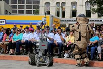 The 802nd Civil Engineer Squadron's Explosive Ordiance Disposal flight from Joint Base San Antonio-Lackland held multiple demonstrations at the Alamo during Air Force at the Alamo, one of many San Antonio-wide Fiesta events April 22. (U.S. Air Force photo by Joshua Rodriguez) (U.S. Air Force photo by Joshua Rodriguez) (released)