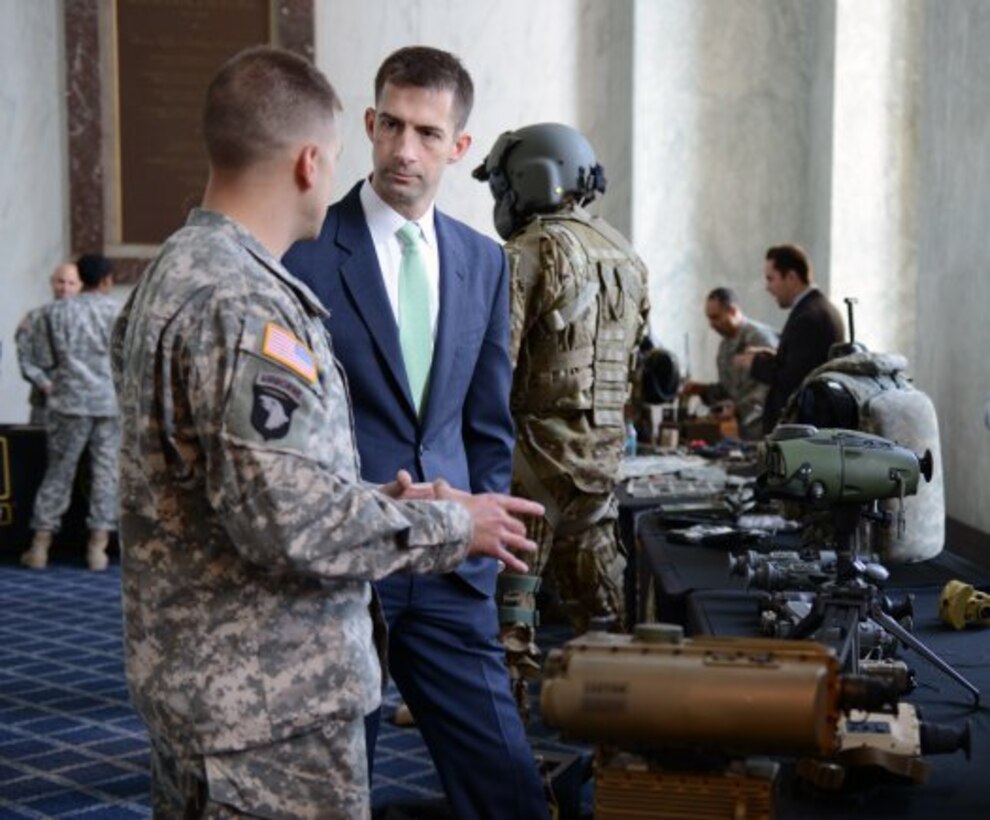 Soldiers explain the latest technology and innovations to members of Congress and staffers, and underscore the critical importance of continued funding in modernization and research and development to better equip and protect Soldiers during Army Day on Capitol Hill, April 25, 2013. (U.S. Army photo by Lisa Ferdinando/Released)