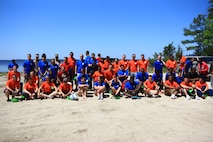 Nearly 100 volunteers came out for Camp Lejeune’s Splash for Trash event April 26, 2013. The event is held annually to clean up the waterways around the base. (U.S. Marine Corps photo by Lance Cpl. Shawn Valosin)