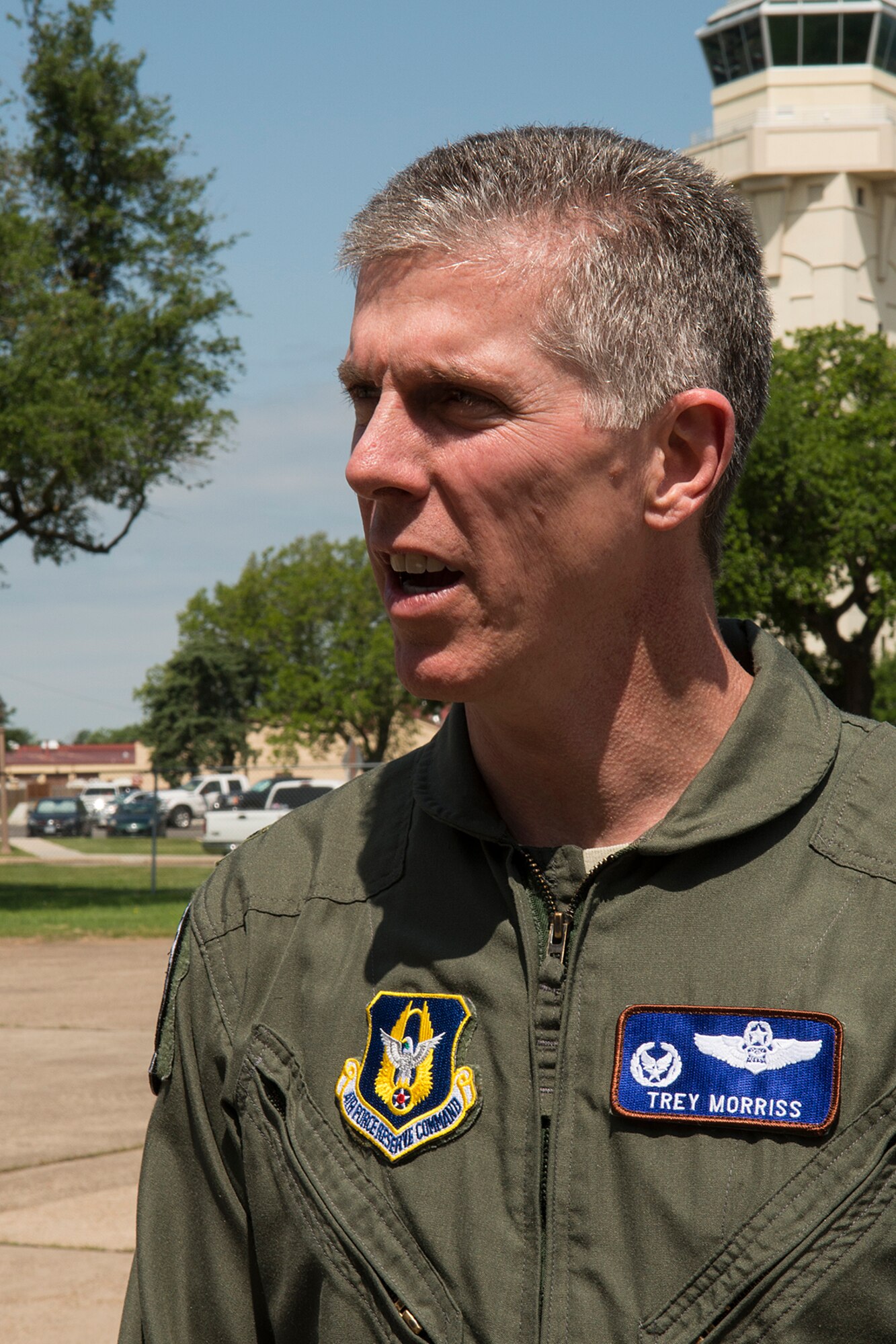 U.S. Air Force Lt. Col. Trey Morriss becomes the new commander of the 93rd Bomb Squadron, April 28, 2013, Barksdale Air Force Base, La. Morriss is a B-52H Stratofortress Electronic Warfare Officer and was previously the 307th Operations Group vice commander. (U.S. Air Force photo by Master Sgt. Greg Steele/Released)