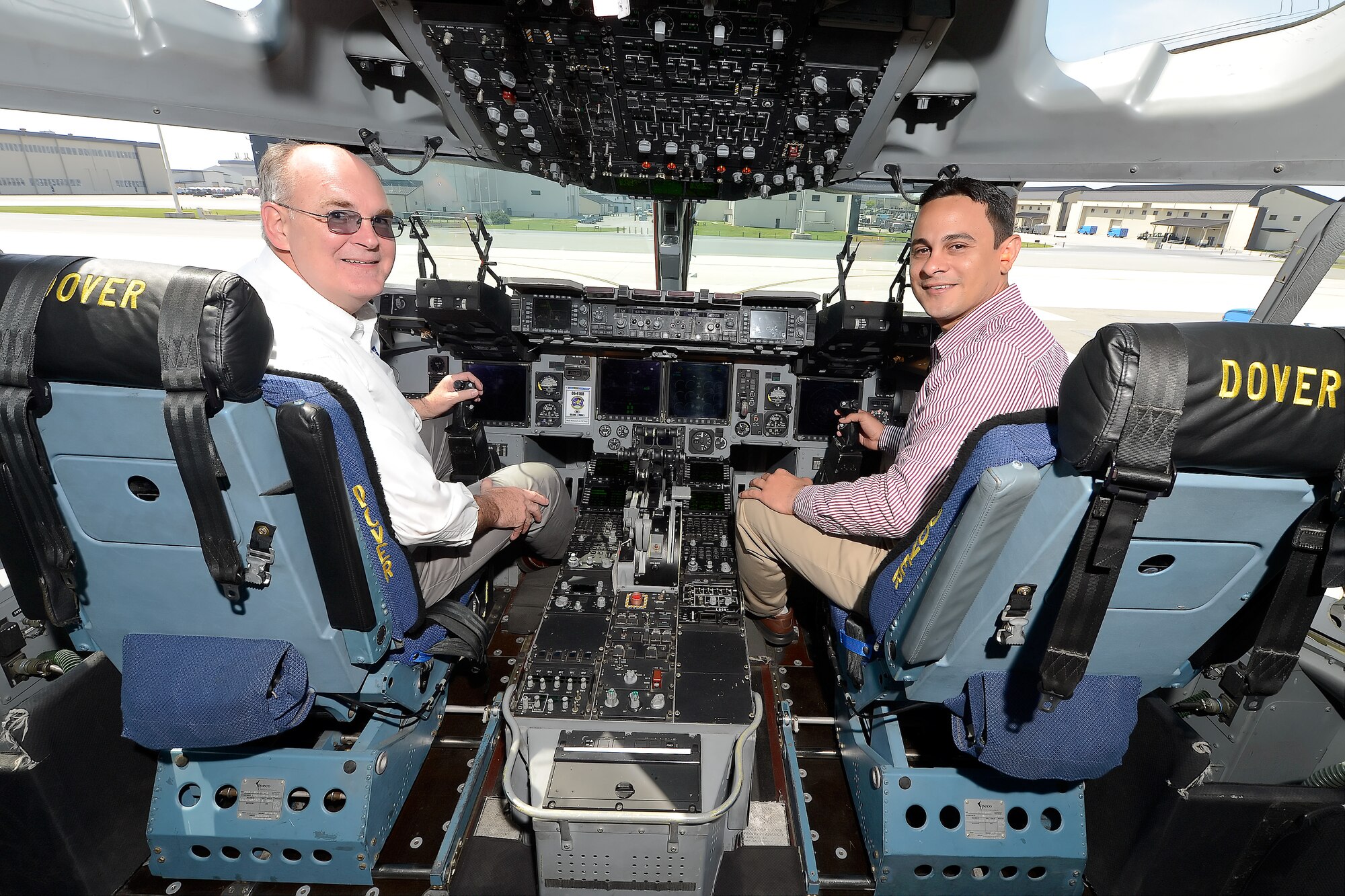 Dover Air Force Base, Del. Honorary Commanders, received an in-depth tour of Dover AFB's Aerial Port Squadron and maintenance units, April 24, 2013.  (U.S. Air Force photo/Greg L. Davis)