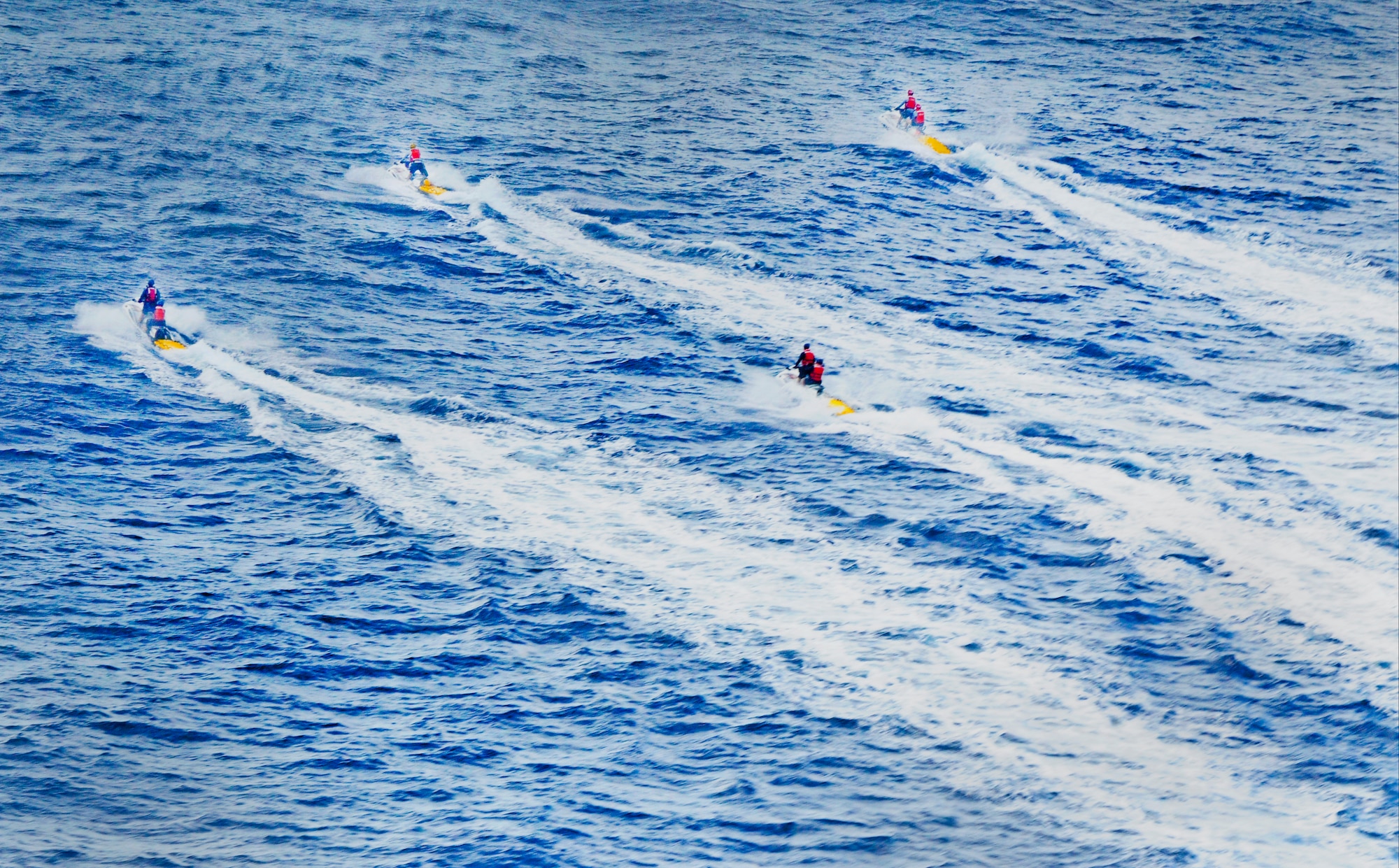 First responders from the military and community of Guam participate in joint water rescue training near Sirena Beach on Andersen Air Force Base, Guam, April 25, 2013. 