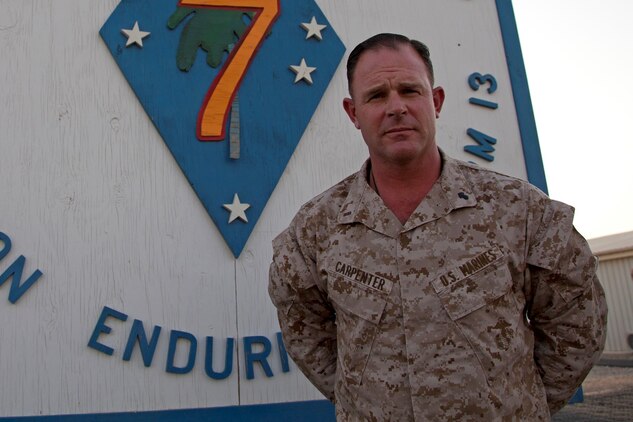 Chief Warrant Officer 4 Matthew Carpenter, the infantry weapons officer with Regimental Combat Team 7, has deployed 12 times including five to Iraq and two to Afghanistan. The Perry County, Penn., native has been promoted nine times in his 24 years in the Marine Corps and has received three medals with a combat valor distinguishing device.
