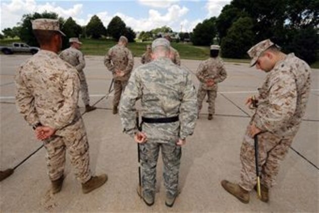 Three Airmen joined more than 30 Marines for the Marine Corps Corporals Leadership Course as they learned basic leadership knowledge and skills necessary to carry out their responsibilities as non-commissioned officers and to be successful small unit leaders. The course was held at the 55th Wing’s Airman Leadership School, Offutt Air Force Base, Neb., July 13-27, 2013.