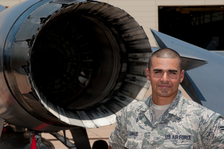 Airman 1st Class Elijah Lahud, a 362nd Training Squadron student from Duluth, MN, received the ACE award. He is slated to go to the Air National Guard 148th Fighter Wing in his hometown. (U.S. Air Force photo by Airman 1st Class Jelani Gibson) 