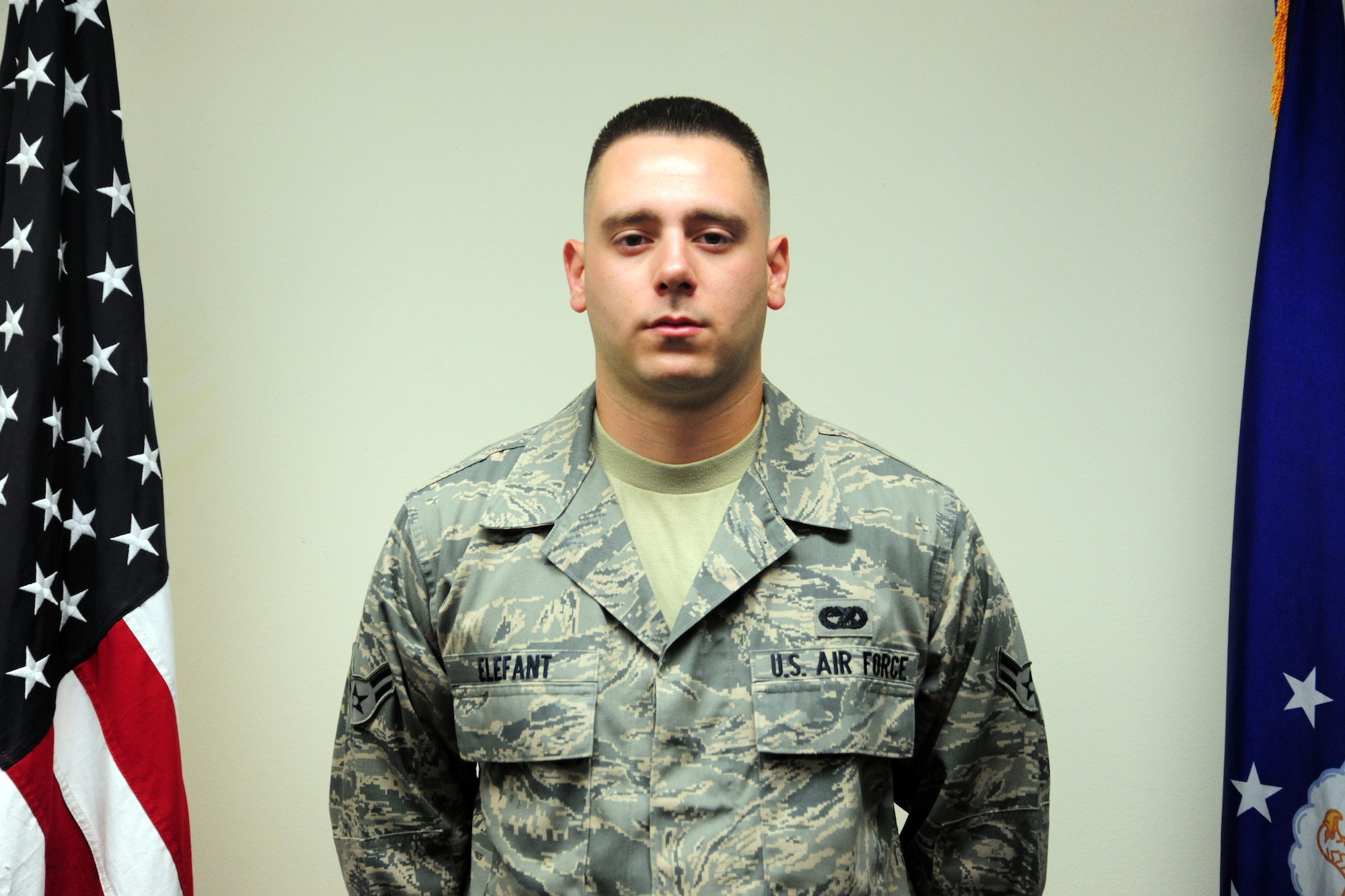JOINT BASE ANDREWS, Md. - Airman 1st Class Herman Elefant, 11th Logistic Readiness Squadron vehicle management and analysis technician, is being recognized as Warrior of the Week for taking initiative and implementing a plan which saved the Air Force more than $12,000. His thorough research enabled vehicle management to make the best educated decision to ensure eight staircase trucks reached salvage efficiently. (U.S. Air Force Photo/ Ms. Amber J. Russell)