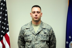 JOINT BASE ANDREWS, Md. - Airman 1st Class Herman Elefant, 11th Logistic Readiness Squadron vehicle management and analysis technician, is being recognized as Warrior of the Week for taking initiative and implementing a plan which saved the Air Force more than $12,000. His thorough research enabled vehicle management to make the best educated decision to ensure eight staircase trucks reached salvage efficiently. (U.S. Air Force Photo/ Ms. Amber J. Russell)