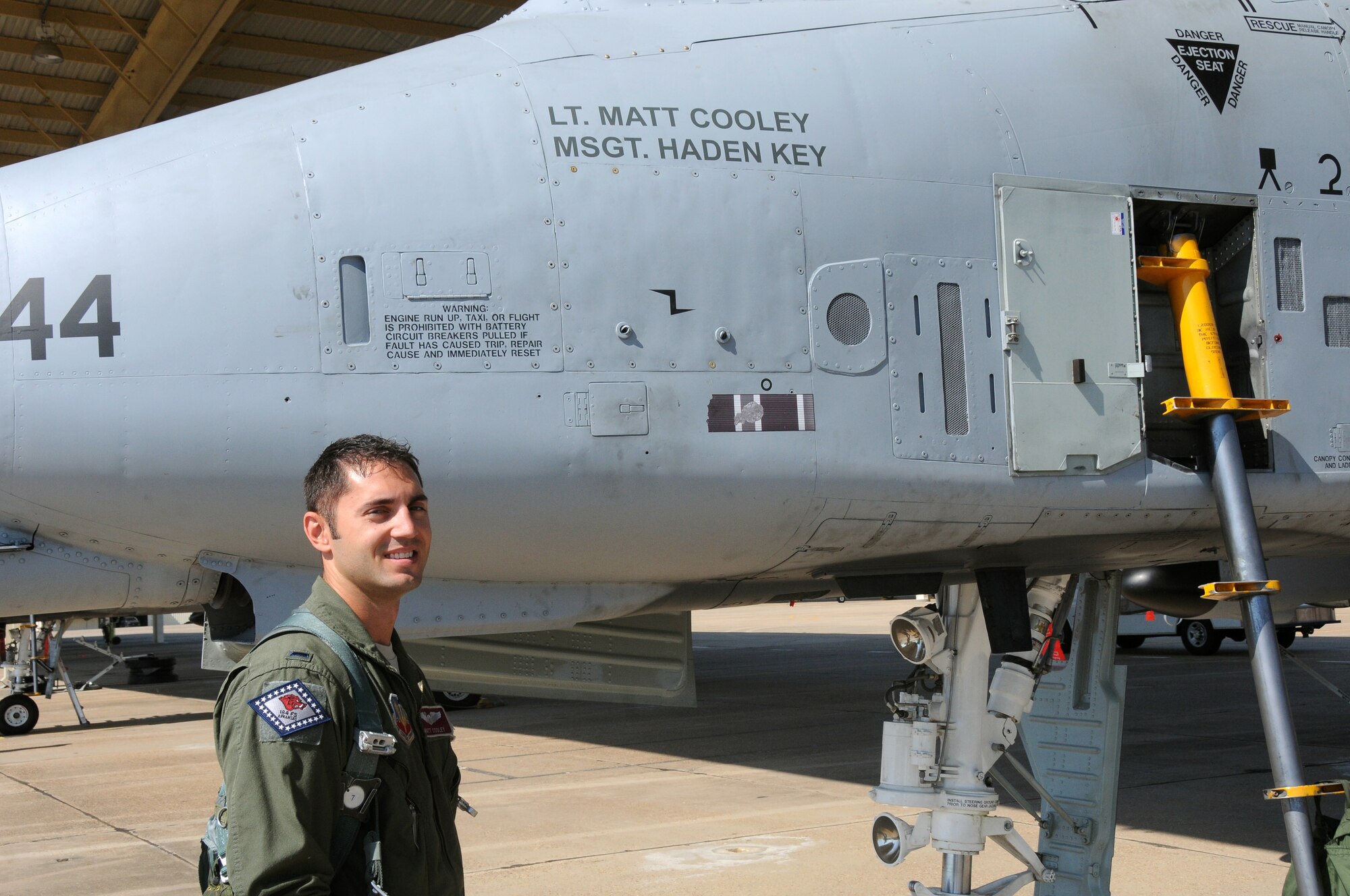 1st Lt. Matthew Cooley, an A-10C Thunderbolt II “Warthog” pilot with the 188th Fighter Wing’s 184th Fighter Squadron was selected as the Flying Razorback spotlight for August 2013. (U.S. Air National Guard photo by Senior Airman John Hillier/188th Fighter Wing Public Affairs)