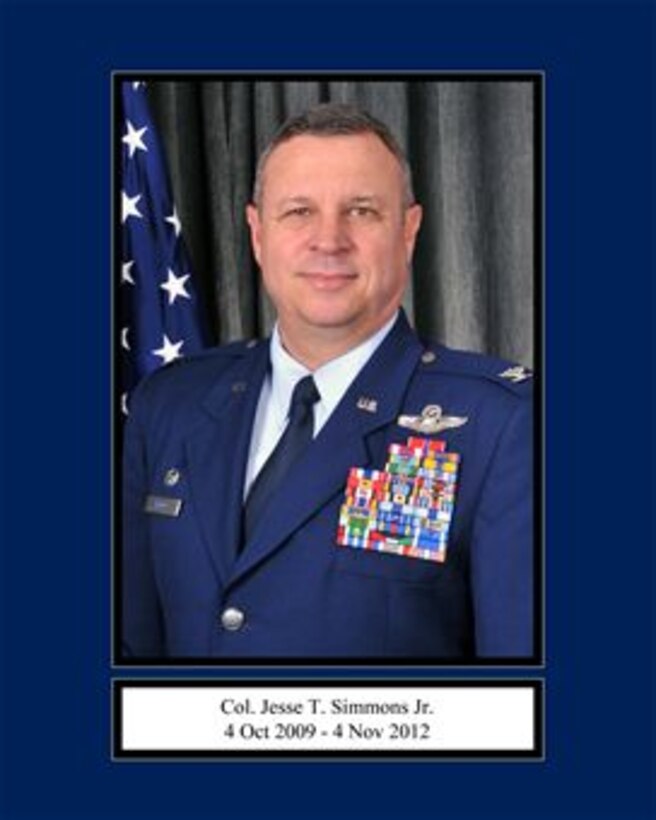 Portrait of Col. Jesse T. Simmons Jr.
165th Airlift Wing Commander
4 Oct 2009 - 4 Nov 2012