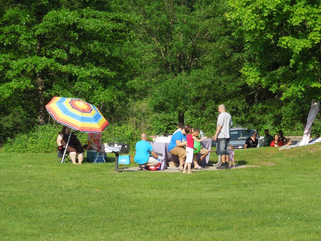 Visitors of Hop Brook Lake take advantage of the picnic tables, grill and shelters over the Memorial Day weekend. The lake and dam are located in the towns of Naugatuck, Waterbury, and Middlebury, Conn. The recreation area is open from mid-April through mid-October, from 8:00 a.m. to sunset.