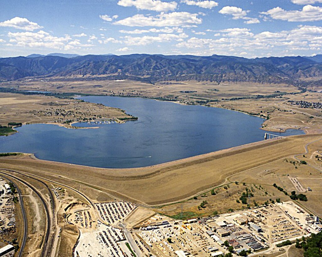Chatfield Dam was the second of three dams built to reduce flooding risks in the Denver area. Located southwest of Denver on the South Platte River, construction of the dam was begun in 1967 and was completed in 1975.