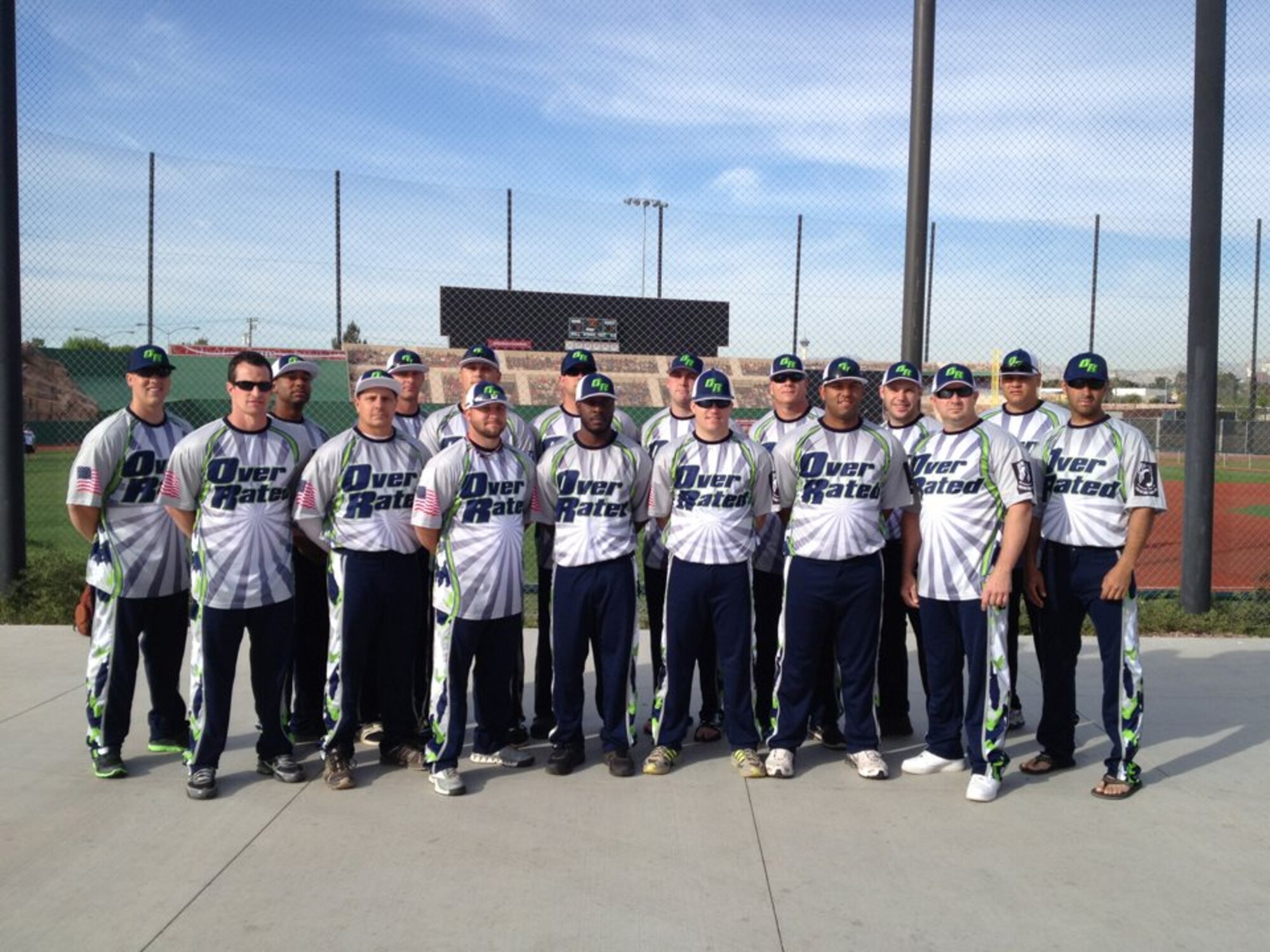 The Davis-Monthan softball team, Overrated, poses for a group photo. (Courtesy Photo)