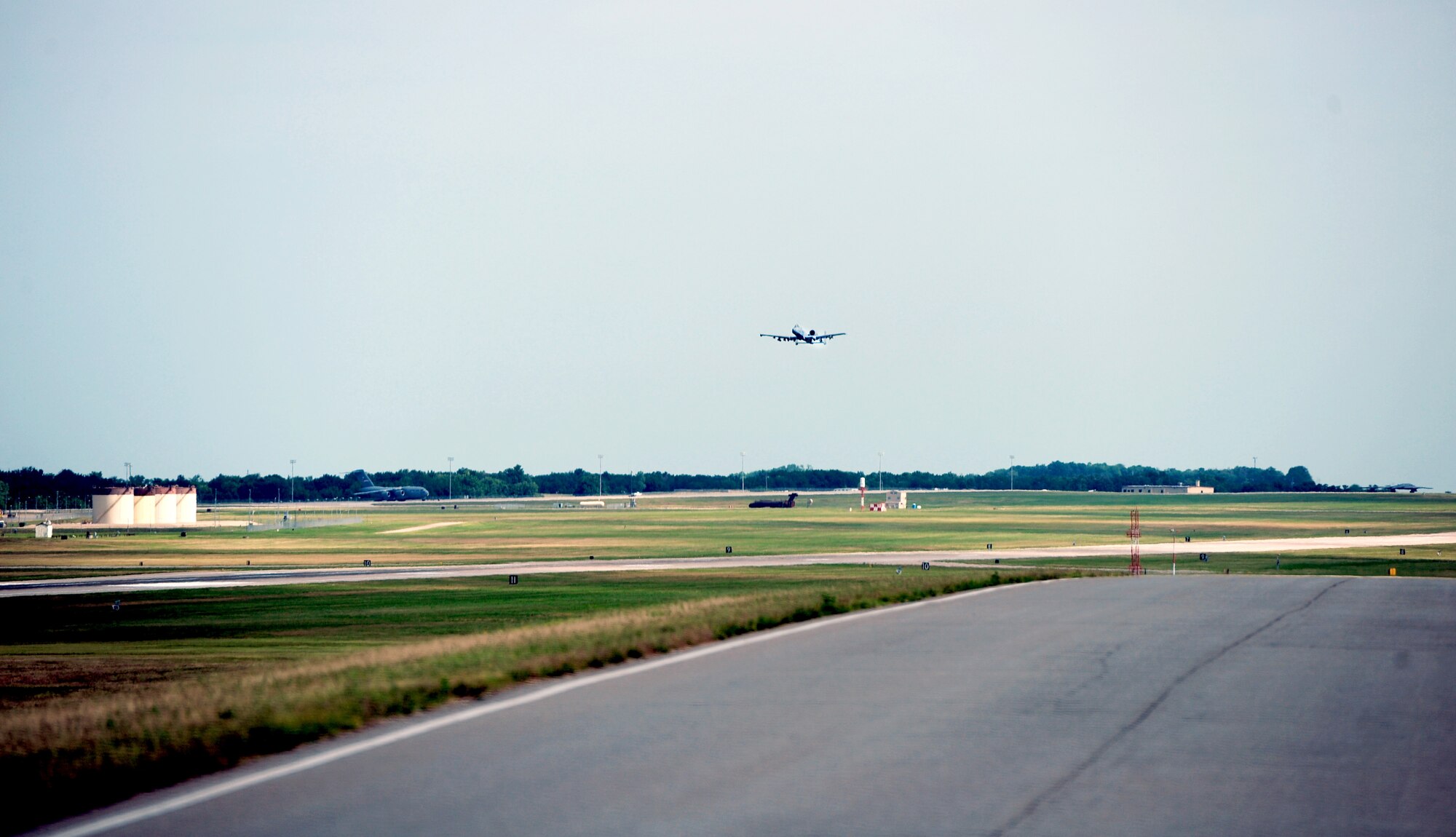 An A-10 Thunderbolt from the 442nd Fighter Wing takes off of the runway during a training sortie at Whiteman Air Force Base, Mo., July 9, 2013. The aircraft has been used in operations Desert Storm, Southern Watch, Provide Comfort, Desert Fox, Noble Anvil, Deny Flight, Deliberate Guard, Allied Force, Enduring Freedom and Iraqi Freedom. (U.S. Air Force photo by Staff Sgt. Nick Wilson/Released)