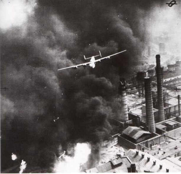 177 B-24’s of the 44th, 93d, 98th, 376th and 389th Bomb Groups launched on Aug. 1, 1943, to attack vital oil refineries surrounding Ploesti, Romania. The daring 2,700 mile mission brought bombers over refineries at altitudes of 100feet or less through heavy defenses including barrage balloons and anti-aircraft fire. The mission set the stage for future mission on Ploesti and the German petroleum supply reduction in 1944. 