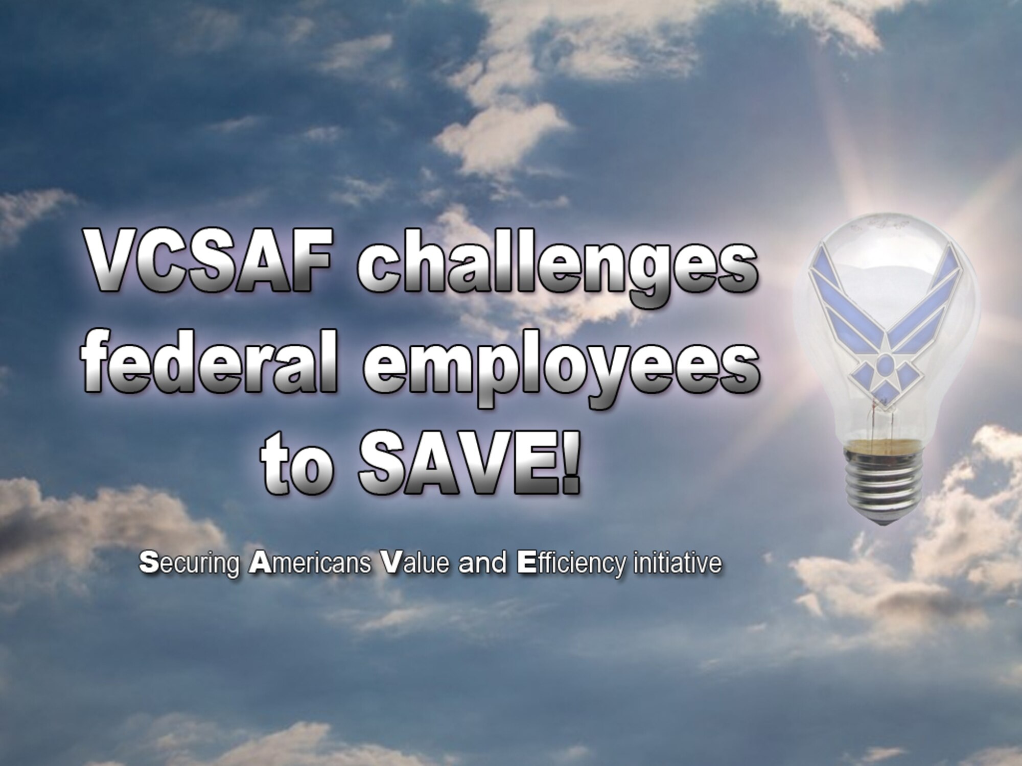 "In these challenging fiscal times, every dollar counts and every good idea matters," said Gen. Larry O. Spencer, Vice Chief of Staff of the Air Force.  "Based on your overwhelming response to our recent Every Dollar Counts Campaign, I'm sure many of you still have ideas on how to make the DoD even more efficient." (U.S. Air Force illustration by Michael Dukes)  
