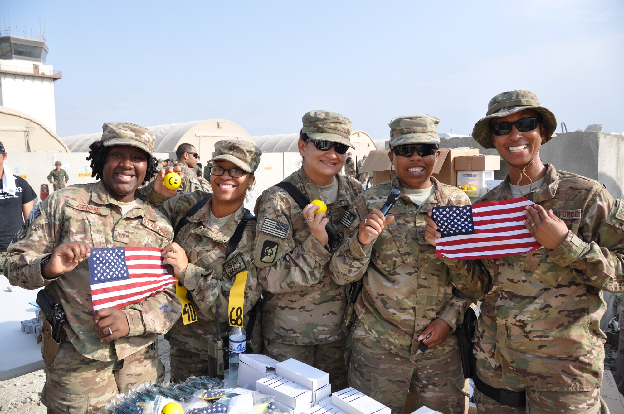 Volunteers pose for a photo before the 5-kilometer ‘Got Consent?’ ruck march at Bagram Airfield, Afghanistan, Aug. 3, 2013. Ninety-two teams participated in the event, hosted by the 455th Air Expeditionary Wing sexual assault response coordinator. (U.S. Air Force photo/Tech. Sgt. Rob Hazelett)