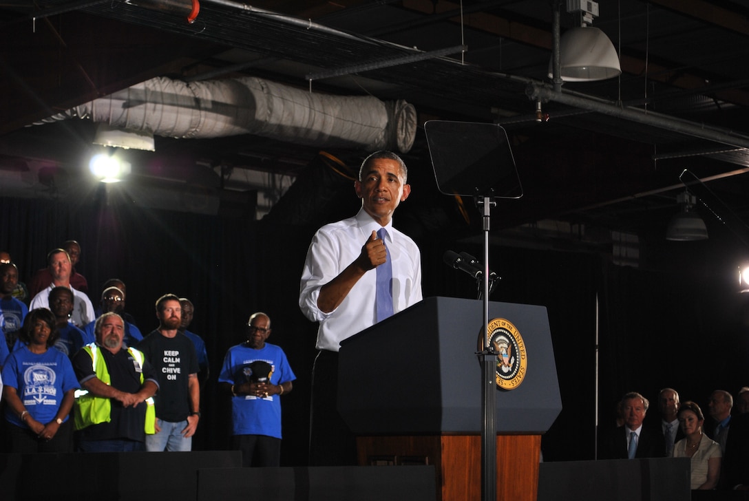 JAXPORT was the setting July 25 for President Barack Obama’s speech about the importance of ports to the nation’s economy. Two Jacksonville District port projects – Jacksonville and Miami – are included in the president’s “We Can’t Wait” initiative, which expedites nationally significant infrastructure projects.