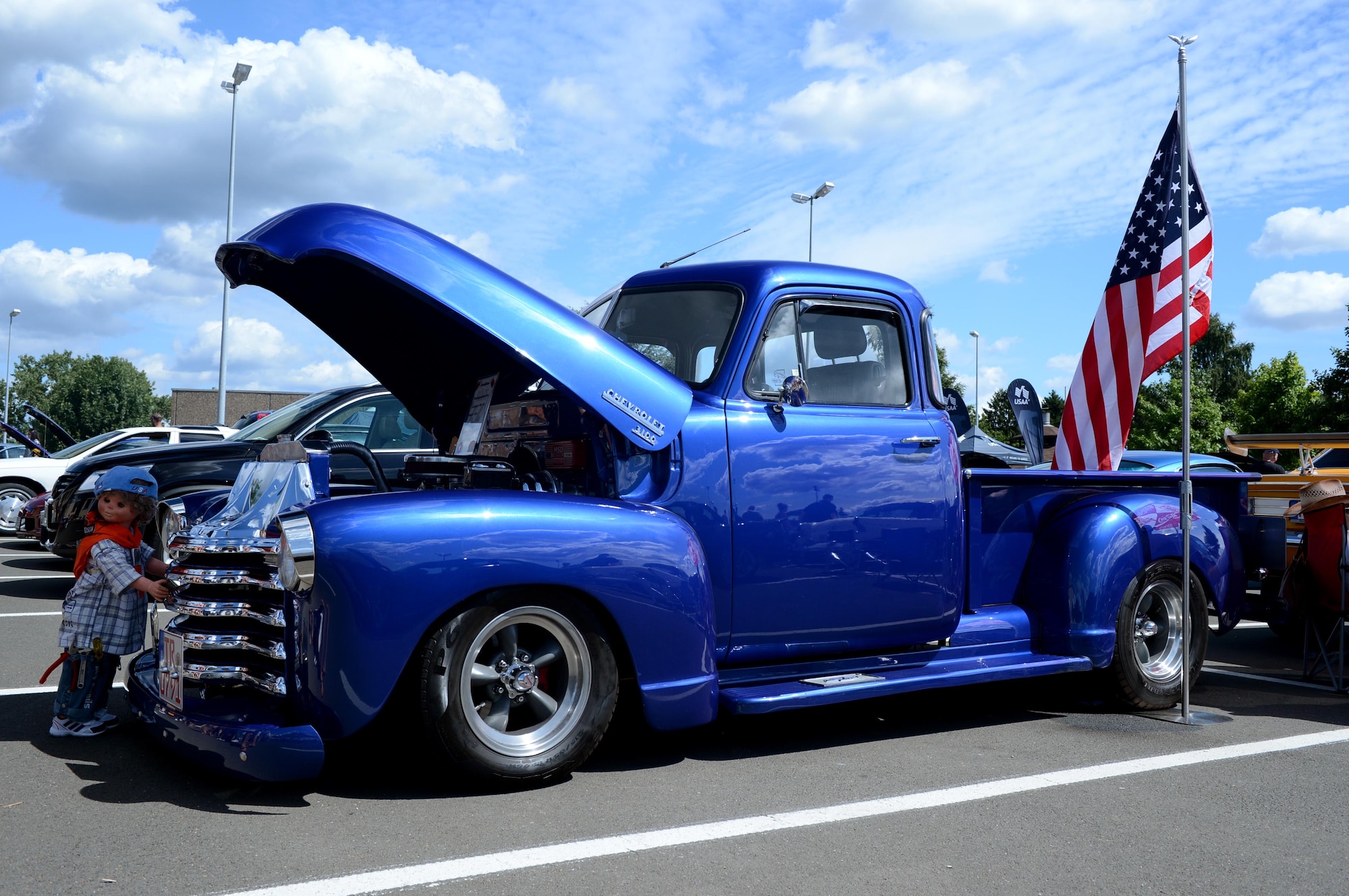 SPANGDAHLEM AIR BASE, Germany – A Chevrolet 3100 is displayed in the 12th annual Motor Weekend contest, Aug. 04, 2013. Compared to previous years, the annual Motor Weekend has grown in popularity and displayed more than 240 cars this year. (U.S. Air Force photo by Airman 1st Class Kyle Gese/Released)