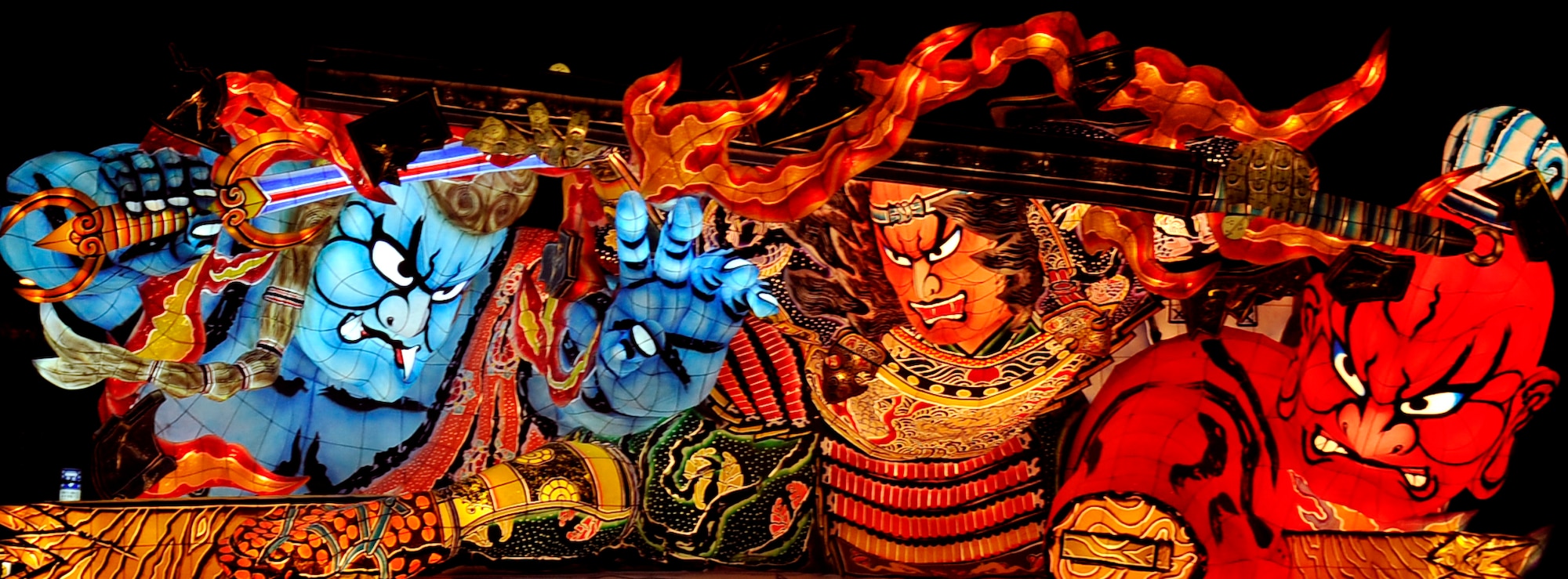 The Aomori Nebuta Festival is held annually in Aomori City, Japan, Aug. 2-7, and is one of the most popular festivals in Japan, attracting millions of visitors from all over Japan. The festival is about 50 miles north of Misawa Air Base, which features parades of huge paper-mache lanterns created in the shape of various samurai. Most of the samurai are depicted either as historical figures or characters from well known kabuki plays. (U.S. Air Force photo by Airman 1st Class Zachary Kee)