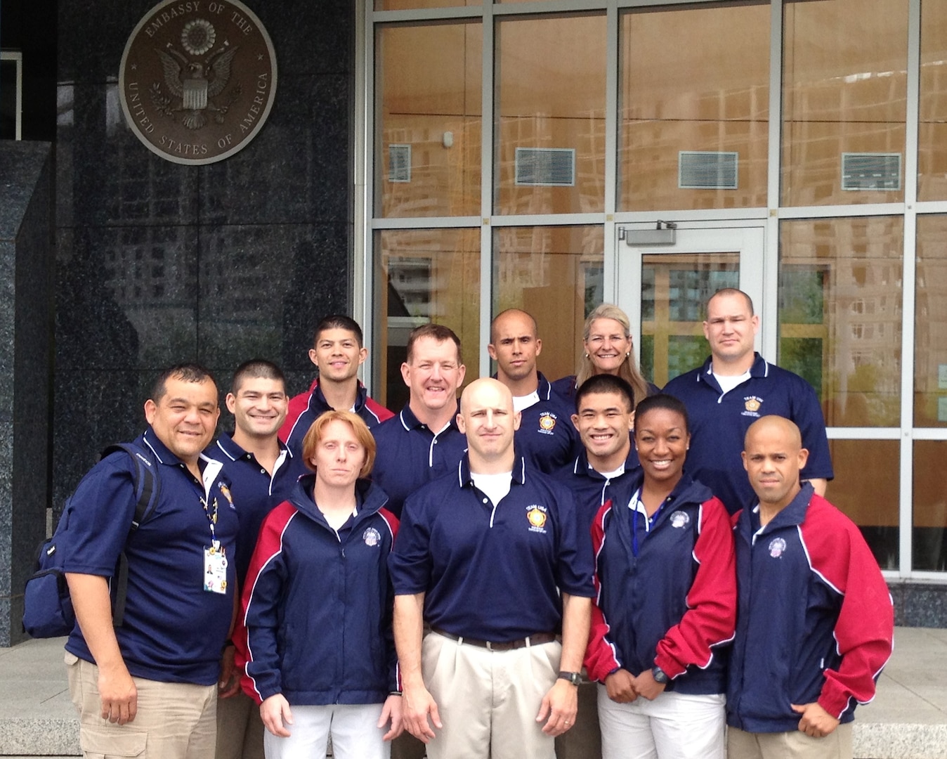 The U.S. Armed Forces Judo Team meets with staff members and fellow Service members stationed at the U.S. Embassy in Astana, Kazakhstan