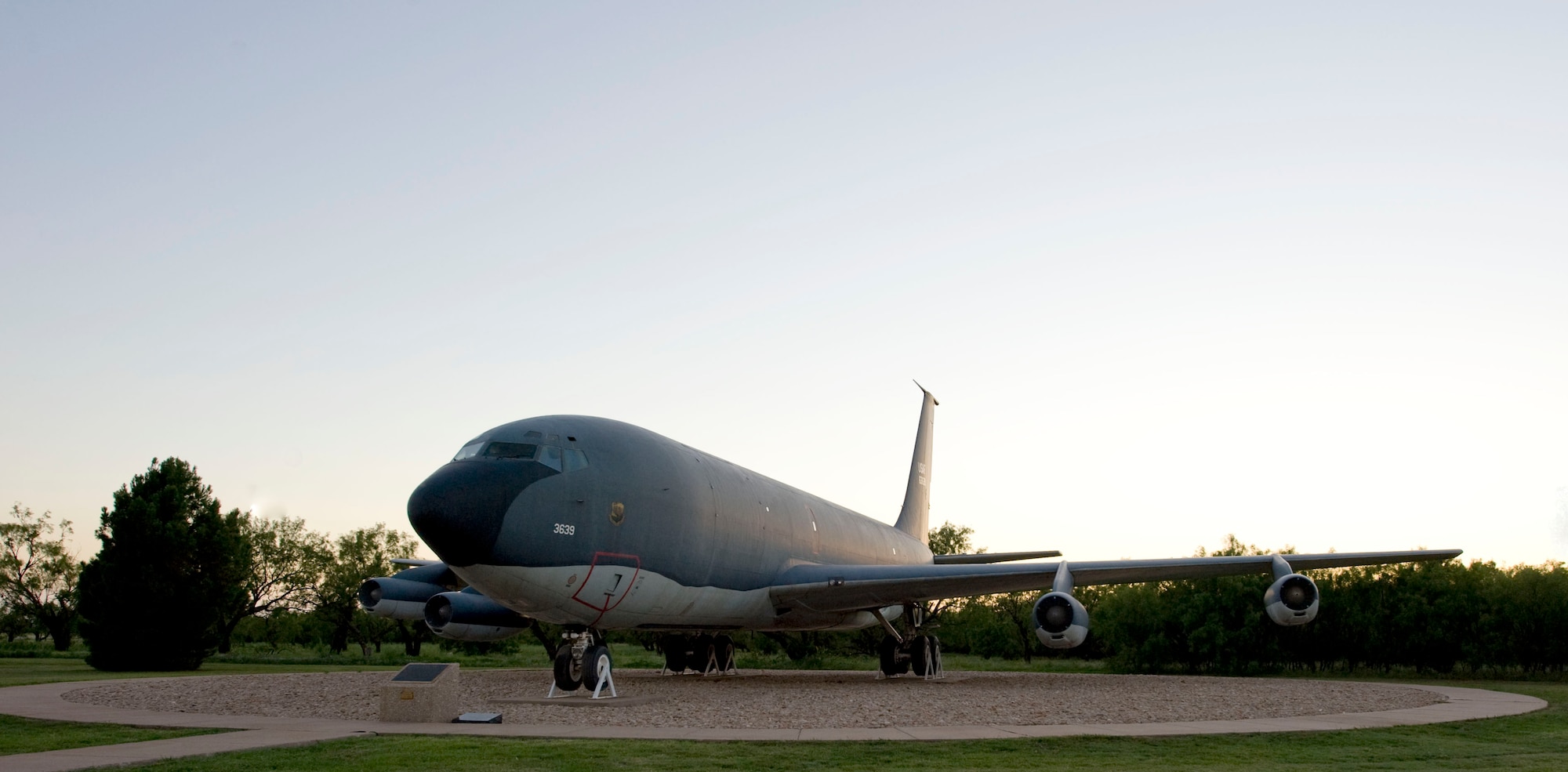 A KC-135 Stratotanker, tail number 56-3639, rests at Dyess Linear Air Park Aug 5, 2013, at Dyess Air Force Base, Texas.  This KC-135 has been here since 1992 when Strategic Air Command was absorbed by Air Combat Command and Air Mobility Command. (U.S. Air Force photo by Airman Autumn Velez/ Released)