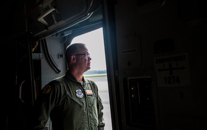 Master Sgt. Aaron Avery, 16th AS standards and evaluations superintendent, is a 21-year Air Force veteran, with 17 years as a aircraft loadmaster, from Charleston, S.C. and always wanted be a part of an aircrew and travel the world. He hopes to eventually retire from the Air Force where it all started – in Charleston. Today, Avery has seen more than 130 countries as an aircraft loadmaster. (U.S. Air Force photo / Airman 1st Class Tom Brading)