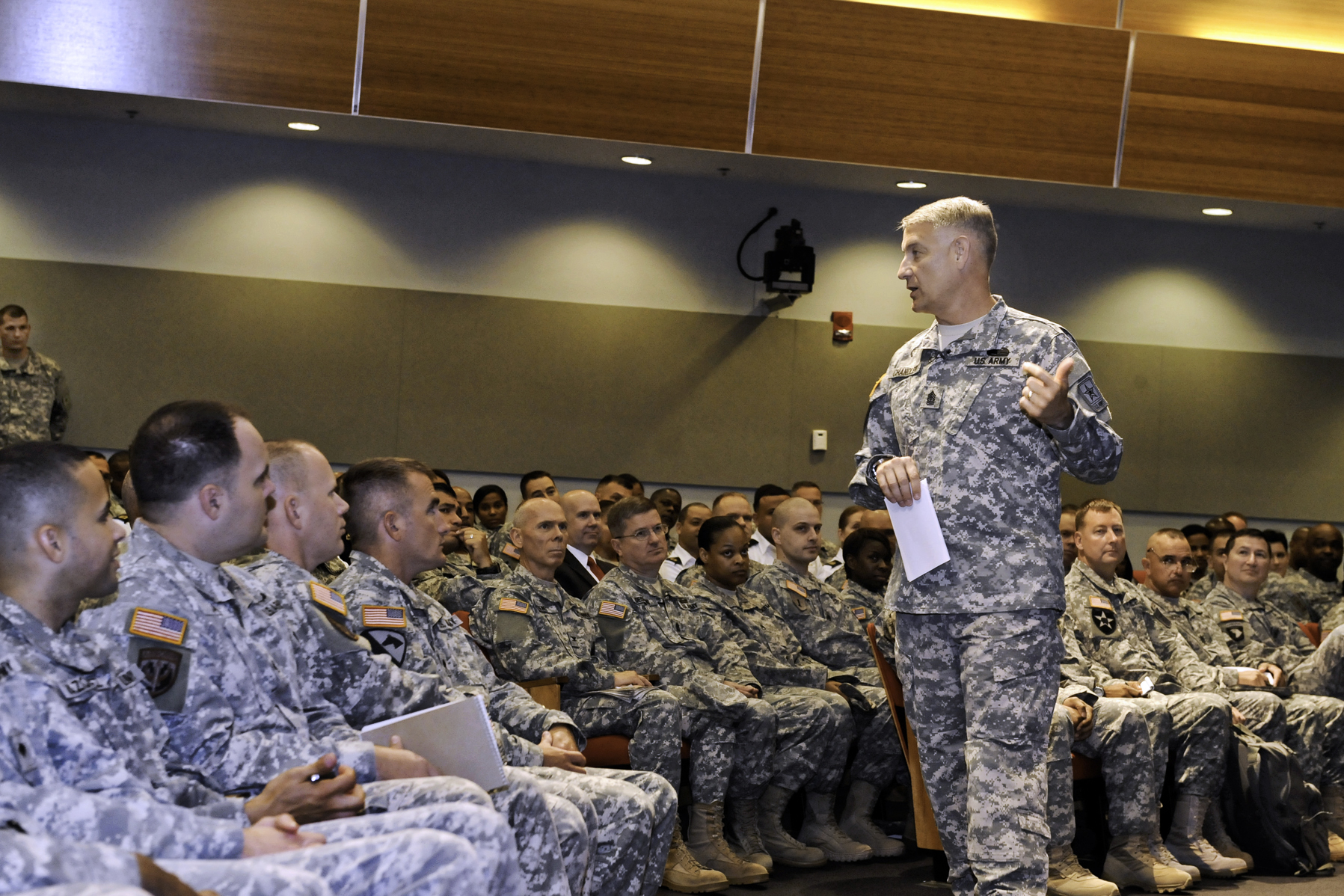 Sgt Maj Of The Army Raymond F Chandler III Talks To Soldiers During 