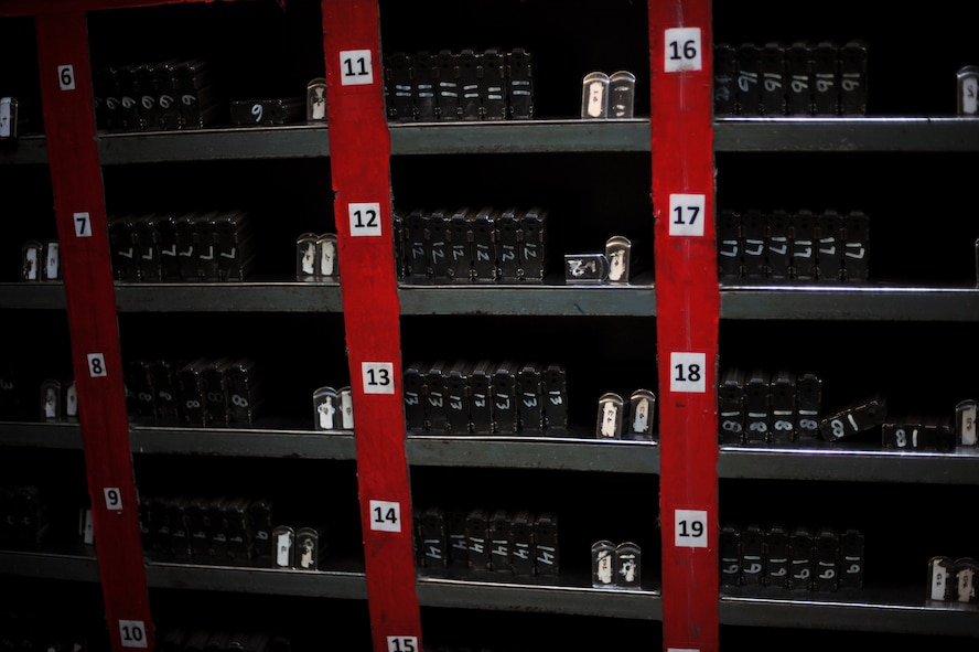 Ammunition sits and awaits to be issued to 51st Security Forces Squadron personnel at the armory on Osan Air Base, Republic of Korea, Aug. 7, 2013. Ammunition stored in the armory is accounted for and inspected for discrepancies that could cause it to not fire properly. (U.S. Air Force photo/Senior Airman Siuta B. Ika)