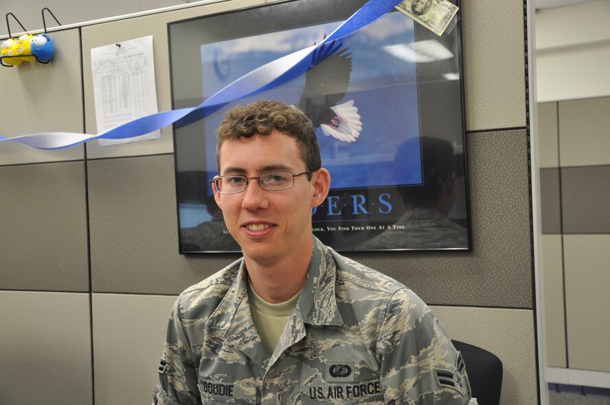 Airman 1st Class Nick Goudie 90th Comptroller Squadron ALO technician