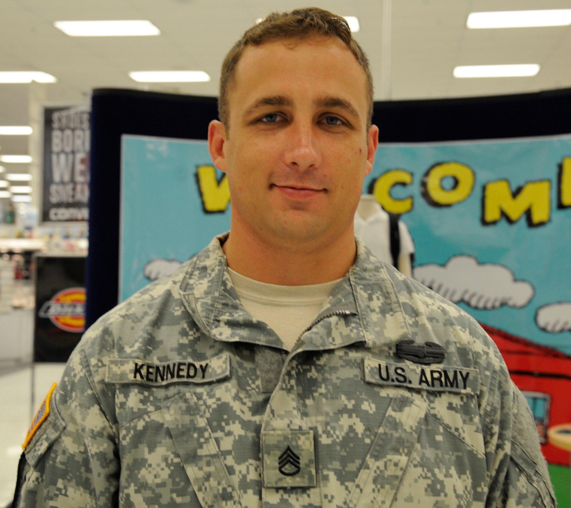 Army Staff Sgt. Jesse Kennedy, B Troop 2-108th Cavalry based out of Fort Hood, Texas, 'We took a trip to San Antonio, and spent time with family. For the school year, we're preparing our son for 1st Grade and going to open houses." (U.S. Air Force photo/Airman 1st Class Andrew Moua)