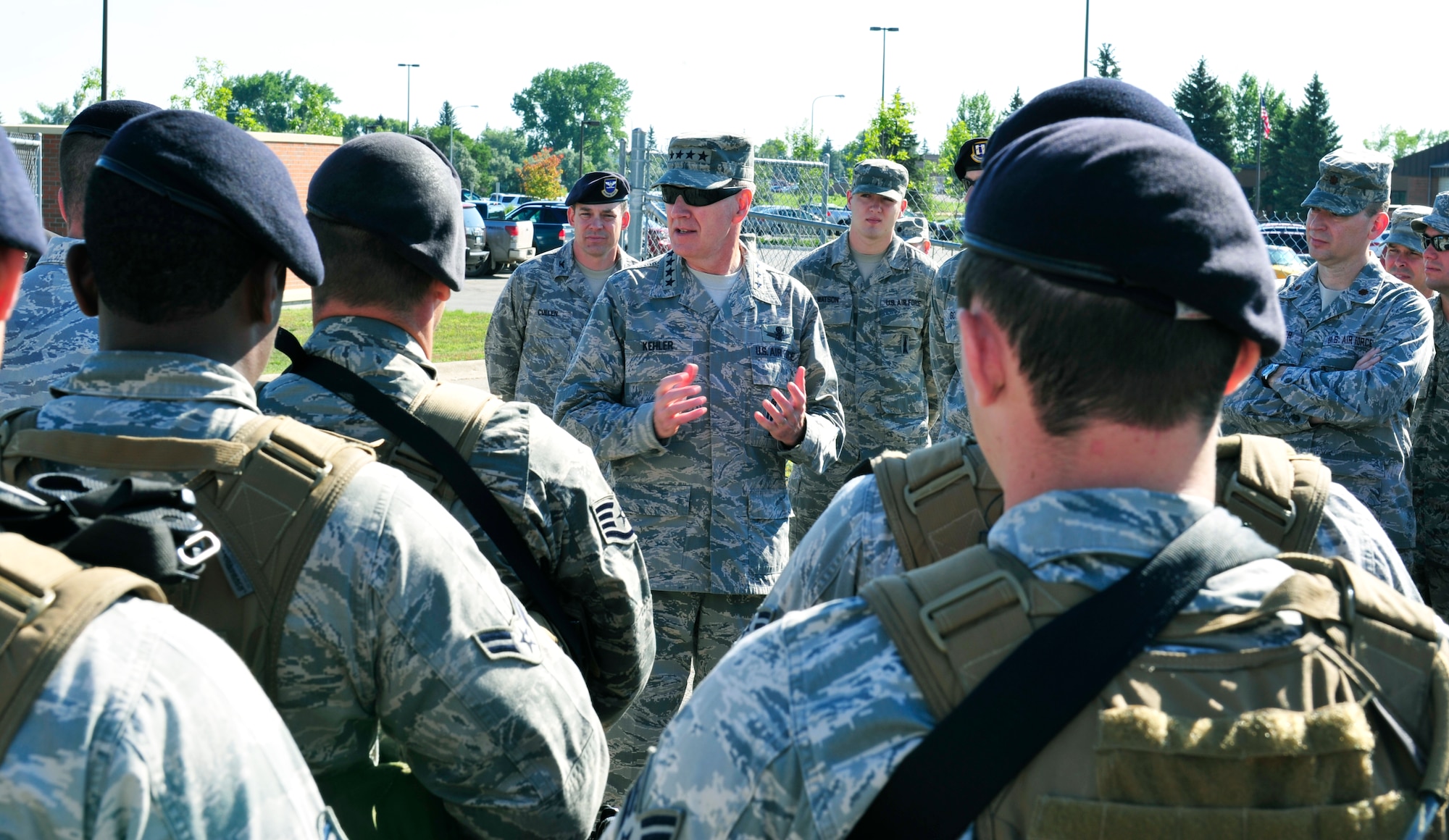 Gen. C. Robert Kehler, commander of U.S. Strategic Command, visited Minot Air Force Base, N.D., Aug. 1, to highlight the importance of the 91st Missile Wing’s mission of nuclear deterrence. Kehler is responsible for the plans and operations for all U.S. forces conducting strategic deterrence and Department of Defense space and cyberspace operations. The general provides the President and Secretary of Defense with a broad range of strategic capabilities and options for the joint warfighter through several diverse mission areas, including combating weapons of mass destruction, integrated missile defense, ISR, and global strike. (U.S. Air Force photo/Airman 1st Class Kristoffer Kaubisch)