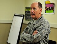 Gen. C. Robert Kehler, commander of U.S. Strategic Command, visited with Airmen assigned to the 91st Missile Wing at Minot Air Force Base, N.D., Aug. 1. During his all-call, Kehler highlighted the importance of the 91st Missile Wing’s mission of nuclear deterrence. (U.S. Air Force photo/Airman 1st Class Kristoffer Kaubisch)