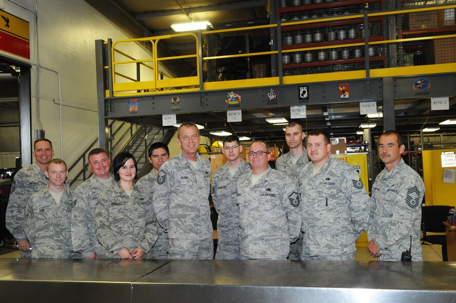 The 5th Aircraft Maintenance Squadron Support Section supports its mission with first-class equipment to ensure sortie generation is a success. This section maintains a 67-vehicle fleet worth $15 million to support six maintenance sections with an impressive 93 percent service rate. It also controls and ensures accountability of tools and tests equipment for more than 600 maintenance technicians. They also arm the 5th AMXS with the necessary tools to complete the mission. (Photo courtesy of the Command Chief’s Office)