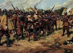 The First Muster - The history of the National Guard began on December 13, 1636, when the General Court of the Massachusetts Bay Colony ordered the organization of the Colony's militia companies into three regiments: The North, South and East Regiments. The colonists had adopted the English militia system which obligated all males, between the ages of 16 and 60, to possess arms and participate in the defense of the community. The early colonial militia drilled once a week and provided guard details each evening to sound the alarm in case of attack. The growing threat of the Pequot Indians to the Massachusetts Bay Colony required that the militia be in a high state of readiness. The organization of the North, South and East Regiments increased the efficiency and responsiveness of the militia. Although the exact date is not known, the first muster of the East Regiment took place in Salem, Massachusetts.