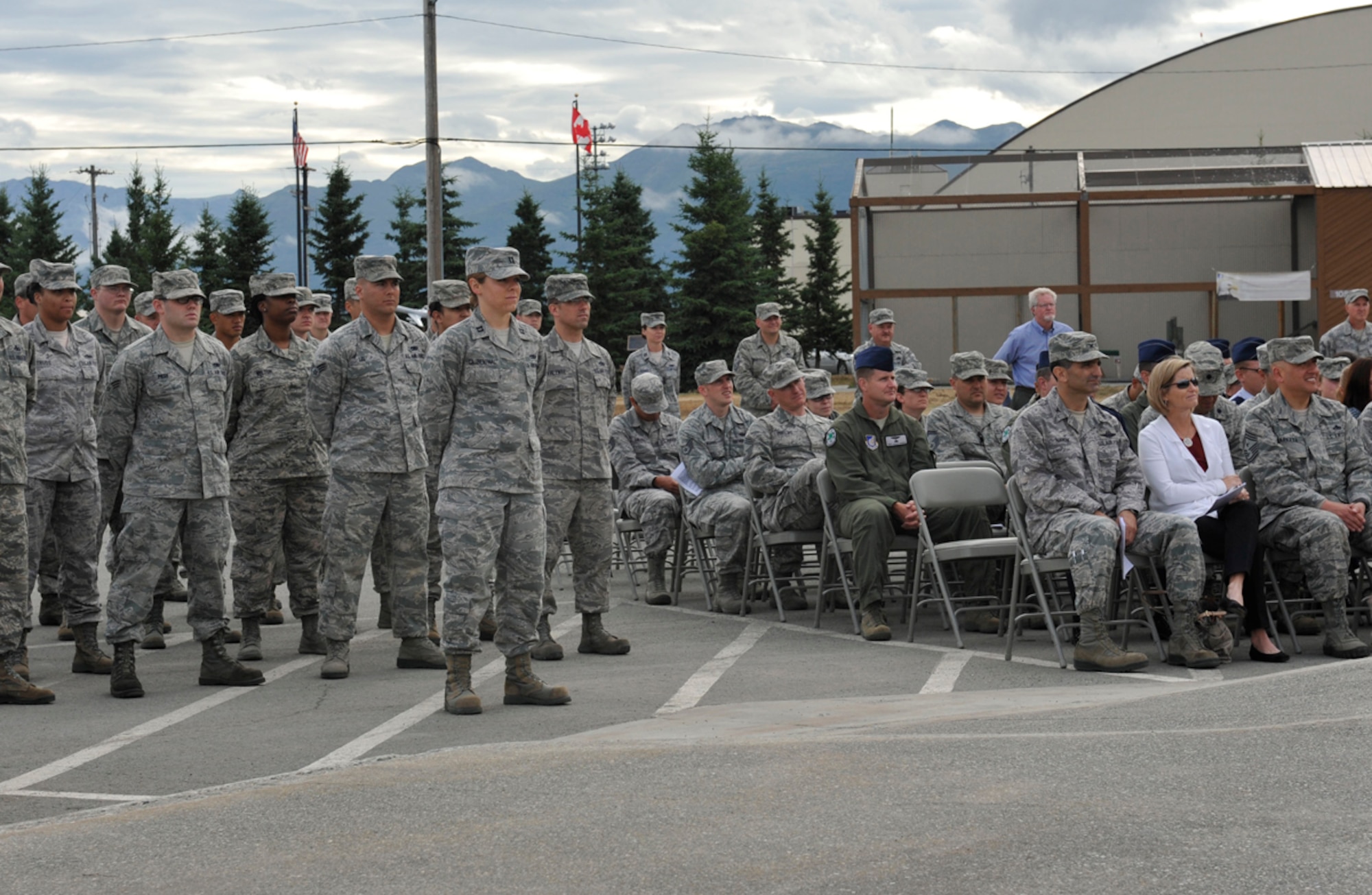 Members of the 3rd Maintenance Operations Squadron and 3rd Wing attended the inactivation ceremony of the 3rd MOS at Heritage Park Aug. 5, 2013. The ceremony was hosted to commemorate the 3rd MOS and its redefinition as the 3rd Maintenance Operations Flight. (U.S. Air Force photo/Airman 1st Class Tammie Ramsouer)


