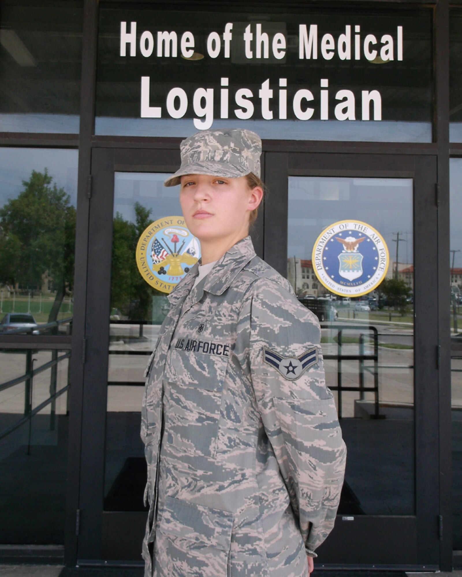 Airman 1st Class Jamie Cushman, a medical logistics customer service representative assigned to the 937th Training Support Squadron at JBSA-Fort Sam Houston. Cushman graduated technical training medical logistics program with a 100 before being assigned to the 937th TRSS. (AF Photo by Brian Davidson/Released)